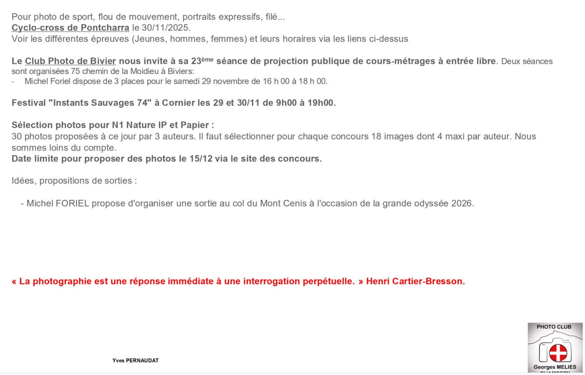 2025-11-21 infos du club