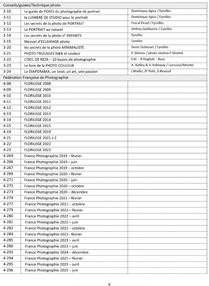 bibliothèque du club page 2